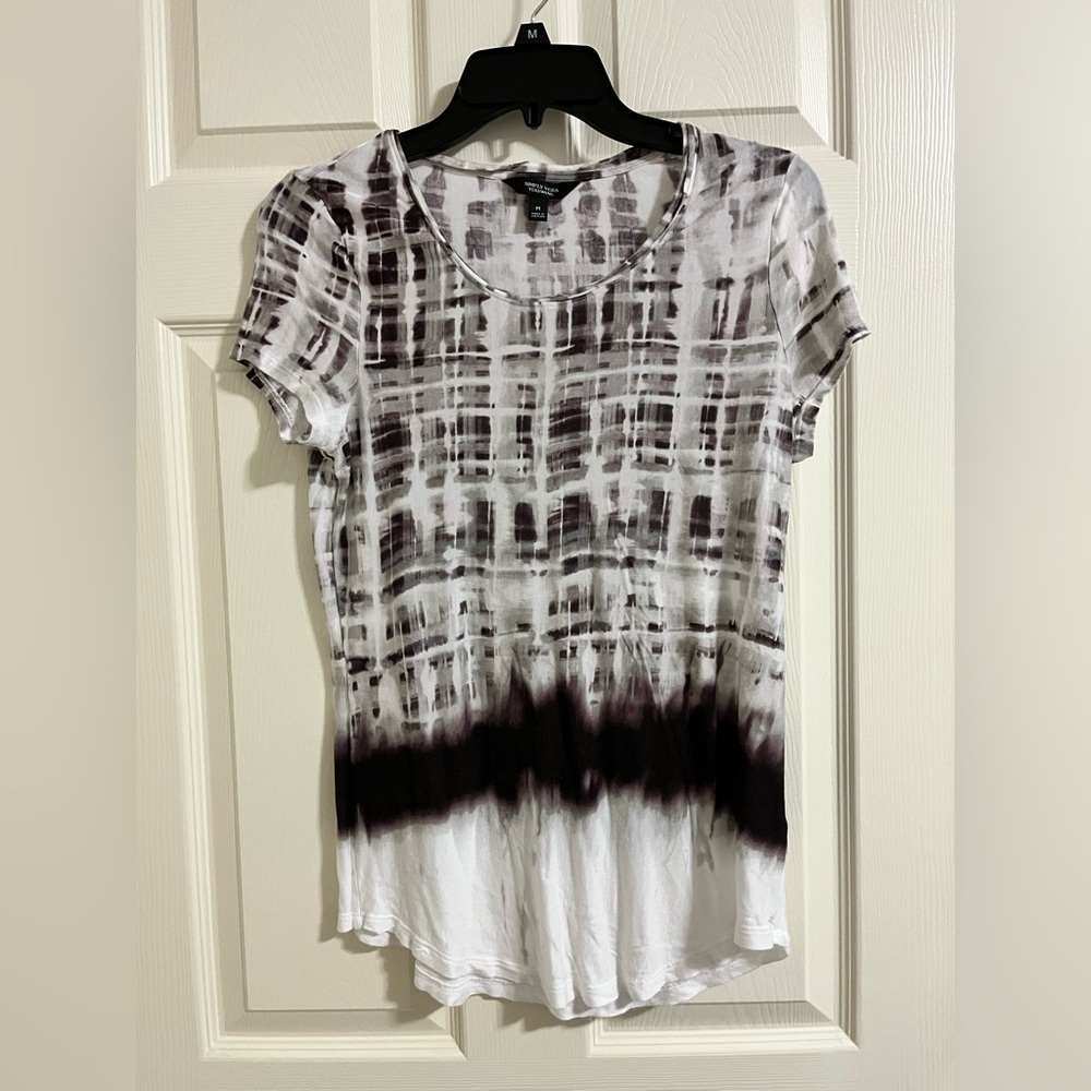 Simply Vera / Vera Wang Black & White Tie-Dye Short Sleeve Tee